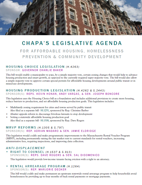 CHAPA's Legislative Priorities - Spring 2020